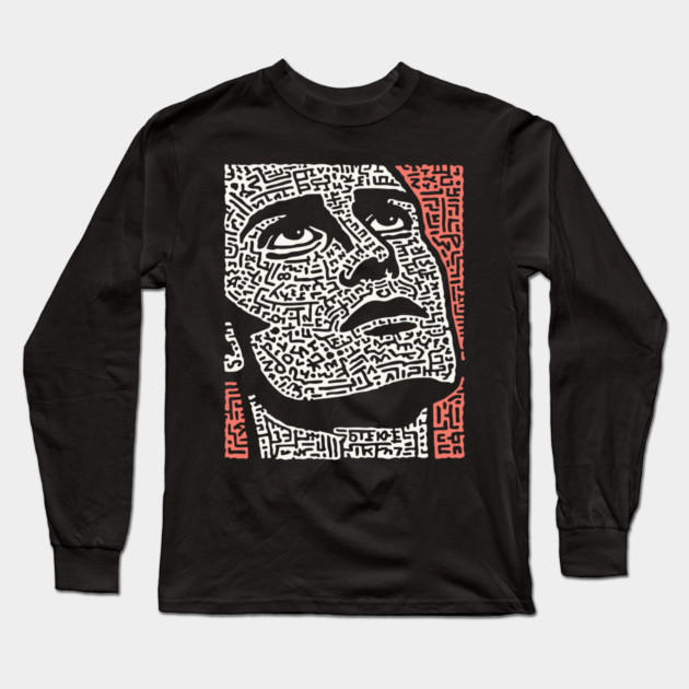 Psychedelic Portrait - A Labyrinth of Consciousness Long Sleeve T-Shirt by TuncGK