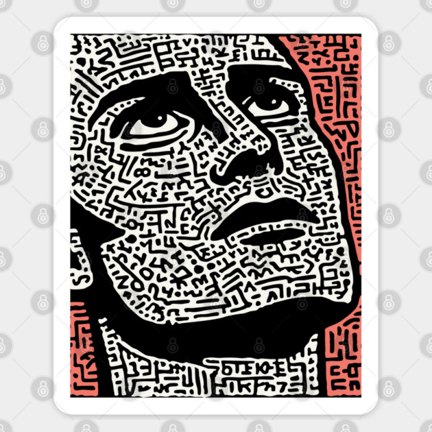 Psychedelic Portrait - A Labyrinth of Consciousness Sticker by TuncGK
