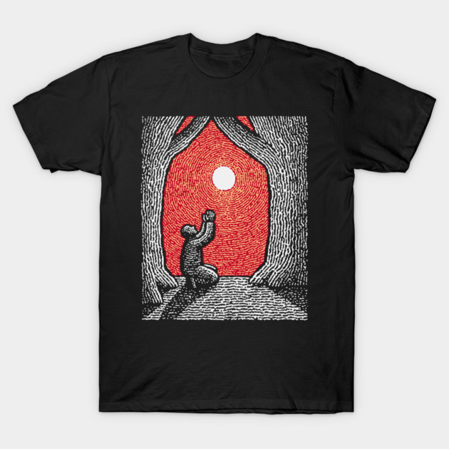 Spiritual Folk Art - A Quiet, Hopeful Prayer T-Shirt by TuncGK