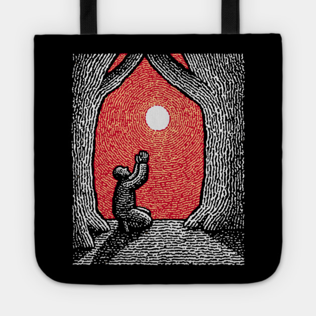 Spiritual Folk Art - A Quiet, Hopeful Prayer Tote by TuncGK