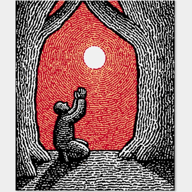 Spiritual Folk Art - A Quiet, Hopeful Prayer Wall Art by TuncGK