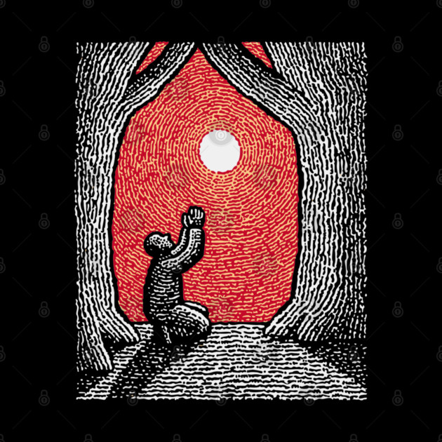 Spiritual Folk Art - A Quiet, Hopeful Prayer by TuncGK