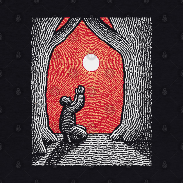 Spiritual Folk Art - A Quiet, Hopeful Prayer by TuncGK