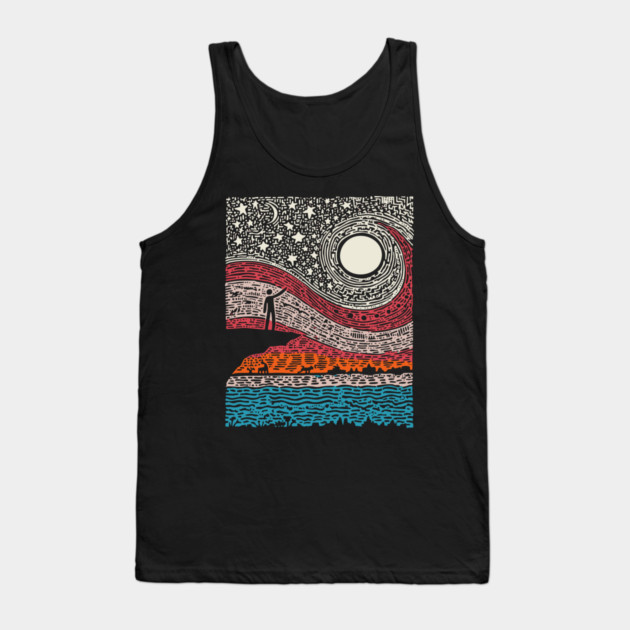 Cosmic Wonder - The Spiral Night Sky Tank Top by TuncGK