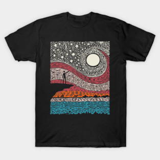 Cosmic Wonder - The Spiral Night Sky T-Shirt