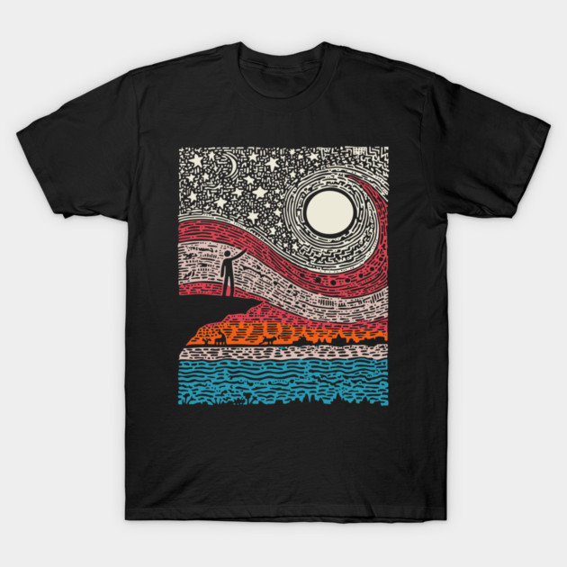 Cosmic Wonder - The Spiral Night Sky T-Shirt by TuncGK
