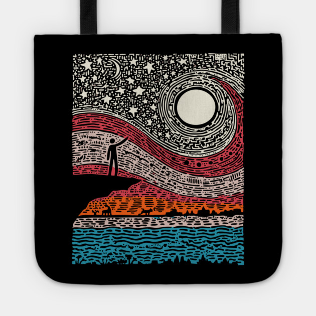 Cosmic Wonder - The Spiral Night Sky Tote by TuncGK