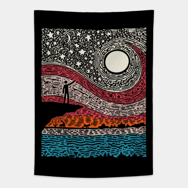 Cosmic Wonder - The Spiral Night Sky Tapestry by TuncGK