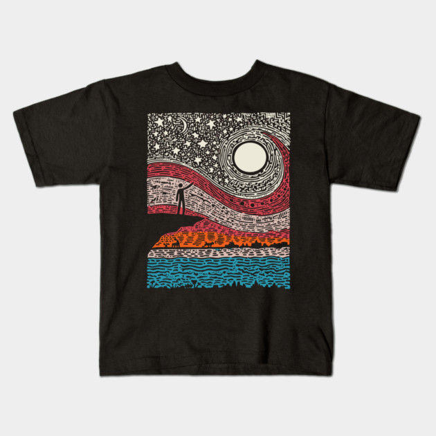 Cosmic Wonder - The Spiral Night Sky Kids T-Shirt by TuncGK