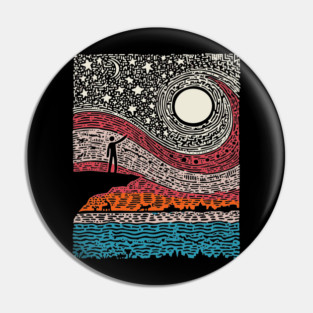 Cosmic Wonder - The Spiral Night Sky Pin