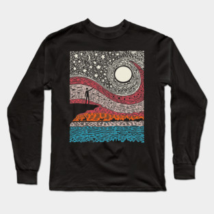 Cosmic Wonder - The Spiral Night Sky Long Sleeve T-Shirt