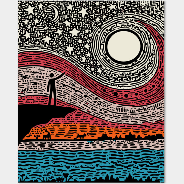 Cosmic Wonder - The Spiral Night Sky Wall Art by TuncGK