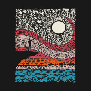 Cosmic Wonder - The Spiral Night Sky T-Shirt