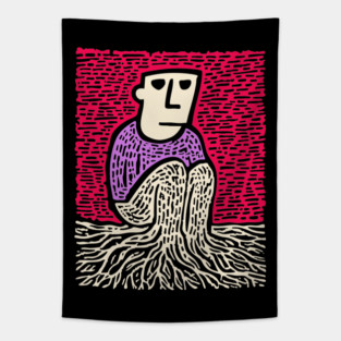 Existential Art - The Feeling of Being Rooted Tapestry