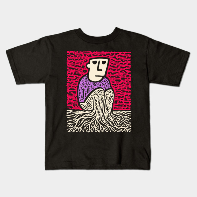 Existential Art - The Feeling of Being Rooted Kids T-Shirt by TuncGK