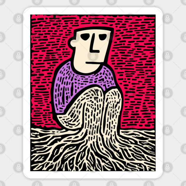 Existential Art - The Feeling of Being Rooted Sticker by TuncGK