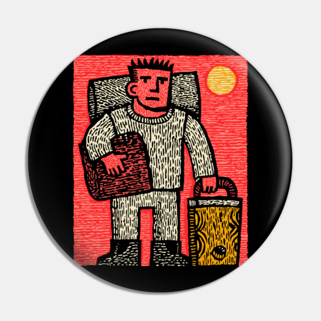 Veteran's Homecoming - The Weary Soldier's Return Pin by TuncGK