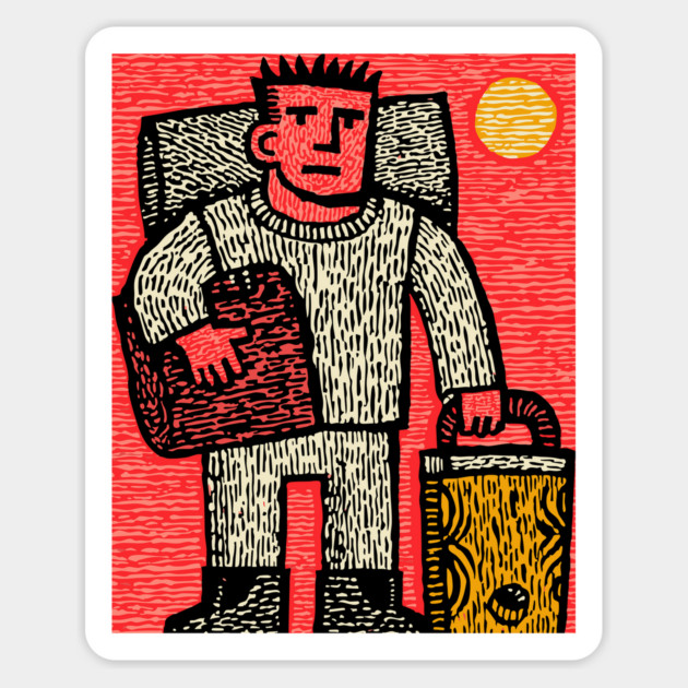 Veteran's Homecoming - The Weary Soldier's Return Magnet by TuncGK