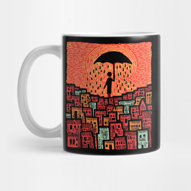 Melancholy Cityscape - A Shelter From the Rain by TuncGK