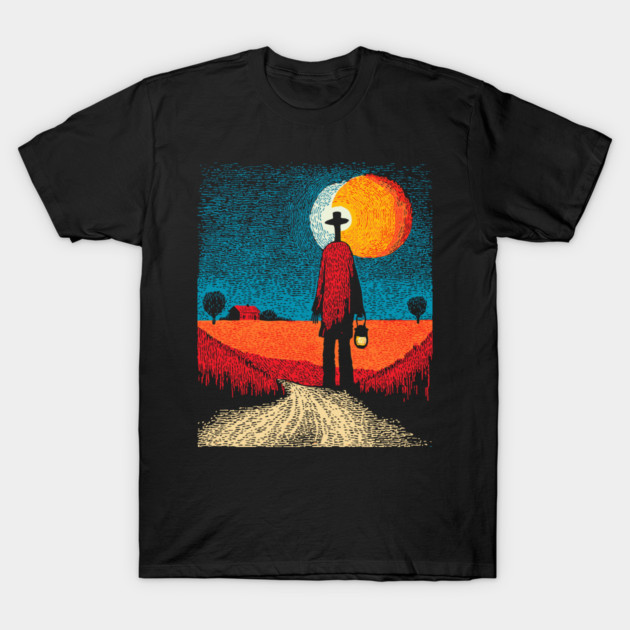 Folk Art Farmer - The Long Walk Home T-Shirt by TuncGK