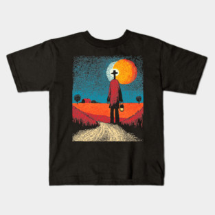 Folk Art Farmer - The Long Walk Home Kids T-Shirt