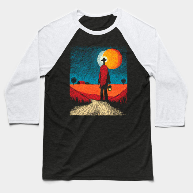 Folk Art Farmer - The Long Walk Home Baseball T-Shirt by TuncGK