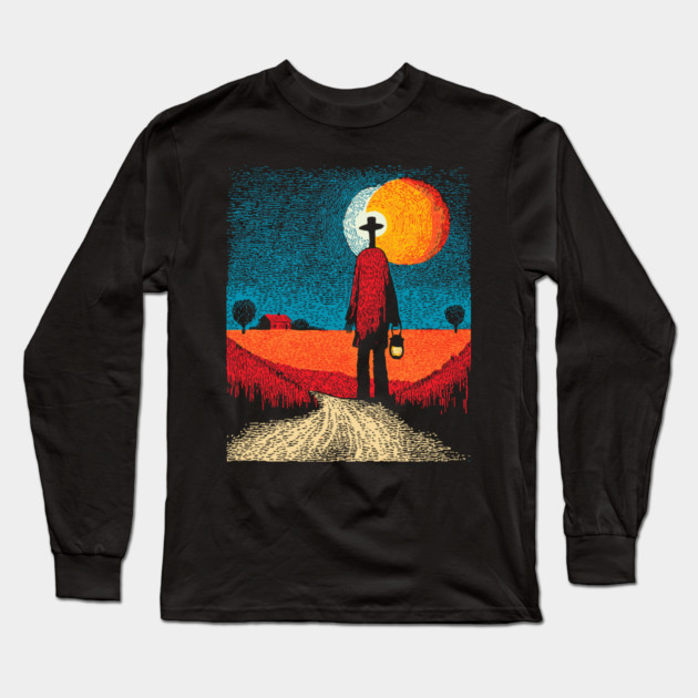 Folk Art Farmer - The Long Walk Home Long Sleeve T-Shirt by TuncGK