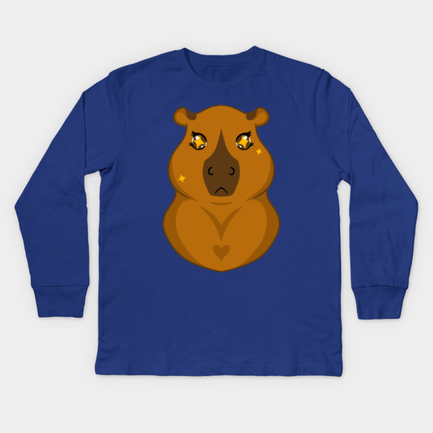 Kawaii Capybara Kids Long Sleeve T-Shirt by DeguArts