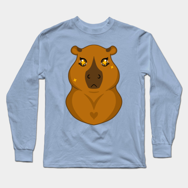 Kawaii Capybara Long Sleeve T-Shirt by DeguArts