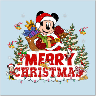 Mickey Mouse Merry Christmas Tree Posters and Art