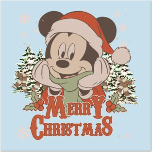 Mickey Mouse Cozy Merry Christmas Posters and Art