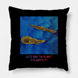 Save the Planet Endangered Earth Design Celebration Pillow