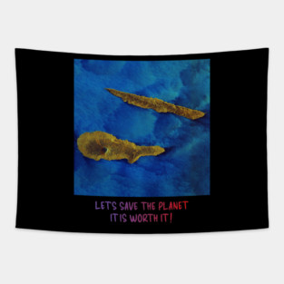 Save the Planet Endangered Earth Design Celebration Tapestry