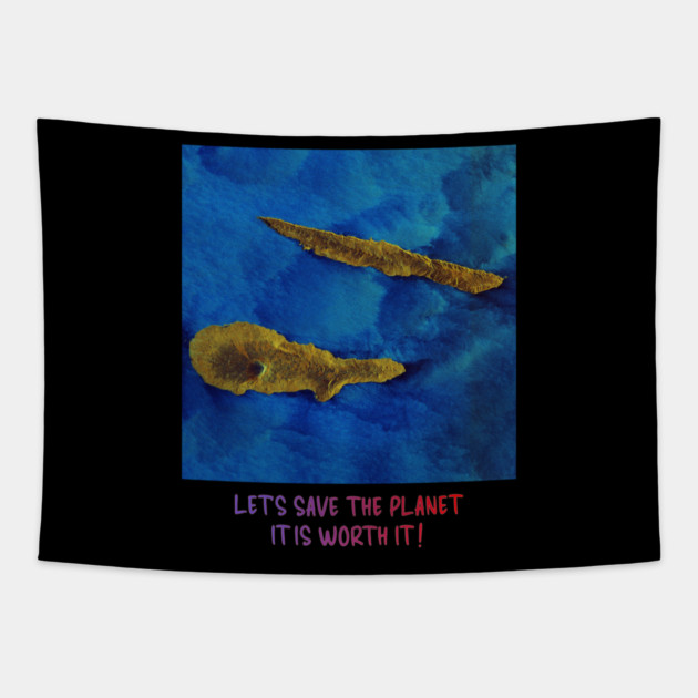 Save the Planet Endangered Earth Design Celebration Tapestry by Art2Wear