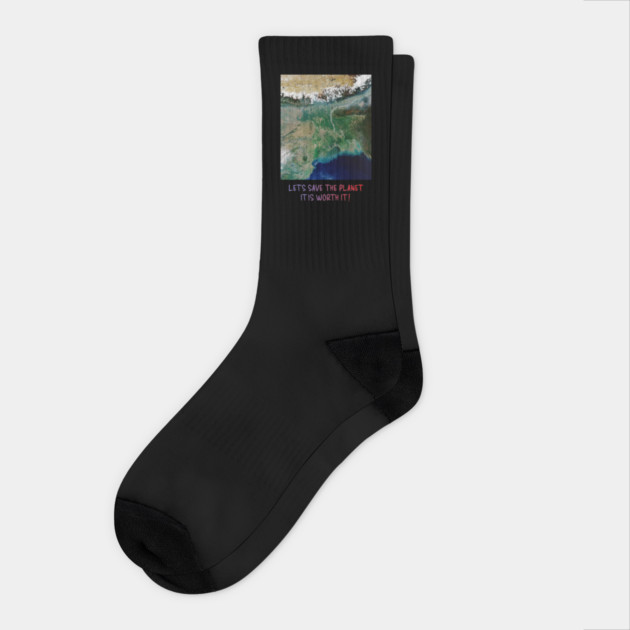 Save Our Planet, Let's Protect It, It Is Worth It Socks by Art2Wear