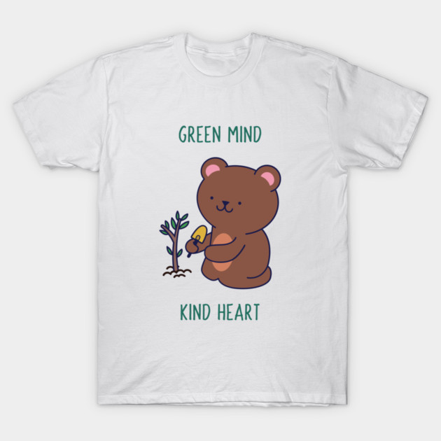 Green Mind Kind Heart Eco Friendly Living T-Shirt by Lamount Tees