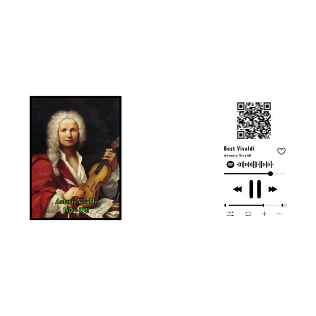 Antonio Vivaldi Portrait Streamer Code Music Lover by Art2Wear