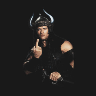 Vintage STYLE Conan Barbarian 90S Flipping the Bird T-Shirt