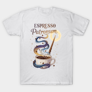 Espresso Patronum – Caffeine Spell Coffee Lover Design – Magical Brew Humor for Wizards & Baristas T-Shirt