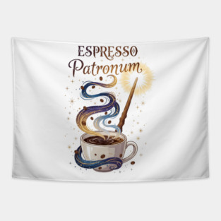 Espresso Patronum – Caffeine Spell Coffee Lover Design – Magical Brew Humor for Wizards & Baristas Tapestry