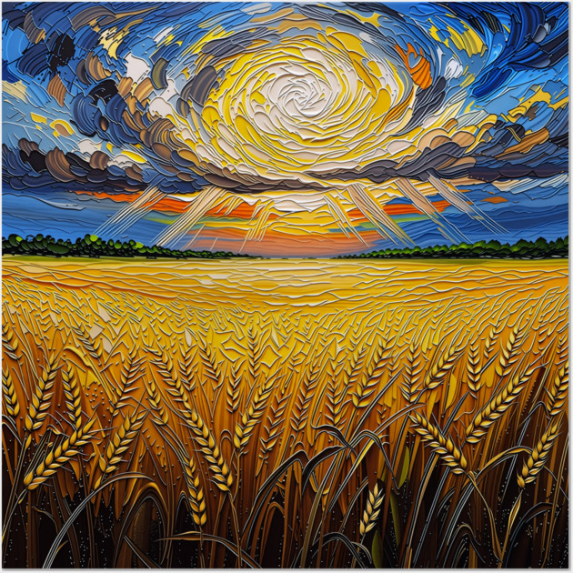Masterpiece Remix - Wheat Field's Dream Wall Art by Marco Pinhal