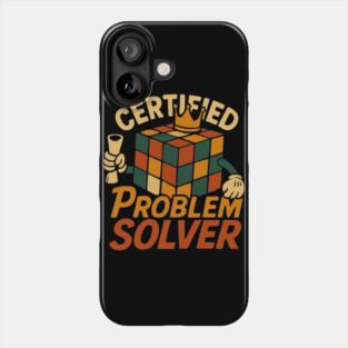 Vintage Rubiks Cube, Retro Colorful Cube Game,Rubix gift, certified problem solver Phone Case