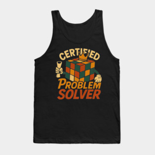 Vintage Rubiks Cube, Retro Colorful Cube Game,Rubix gift, certified problem solver Tank Top