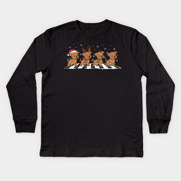 Christmas-Road Kids Long Sleeve T-Shirt by Creatifly Graphic Tees