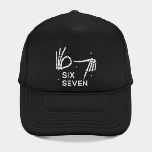 SIX SEVEN Skeleton Hands Meme - Slang 6 7 Trending Meme Hat