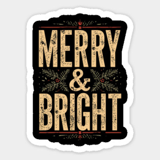 Vintage Merry & Bright Sticker