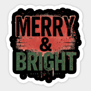 Distressed Merry & Bright Sticker