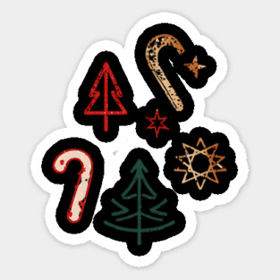 Minimalist Christmas Line Icons Sticker