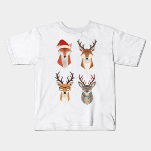 Fox & Reindeer Merry Christmas Trio Kids T-Shirt