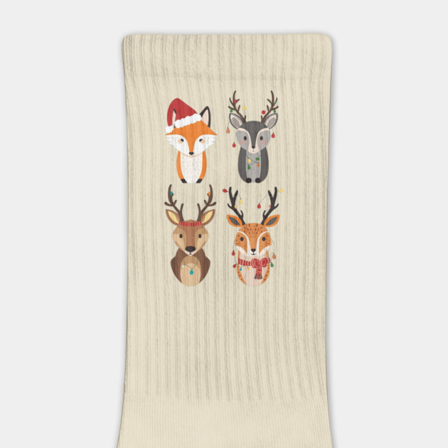 Cozy Fox & Reindeer Christmas Quartet by Ink Lines